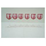 Vintage Cranberry Glass Wine Glasses (6ct)