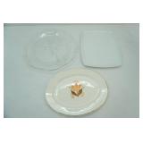 Vintage China Serving Platter, Mikasa Crystal Holiday Platter, White Ceramic Serving Platter