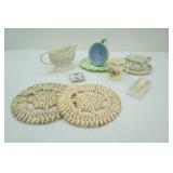 Mother of Pearl Spoons, Vintage China and Ceramics, Handmade Shell Doilies