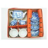 Vintage 1950s Cragstan China Toy Tea Set. Classic Blue Willow Pattern