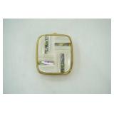 Vintage Sankyo Music Box Keychain. Mother of Pearl and Abalone Shell Inlay