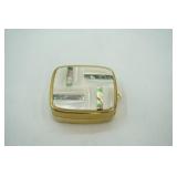 Vintage Sankyo Music Box Keychain. Mother of Pearl and Abalone Shell Inlay