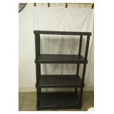 4 Tier Black Poly Storage Shelf 33"x 16"x 55.5"