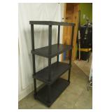4 Tier Black Poly Storage Shelf 33"x 16"x 55.5"