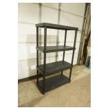 4 Tier Black Poly Storage Shelf 33"x 16"x 55.5"