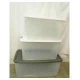 3 Large Storage Totes with Lids