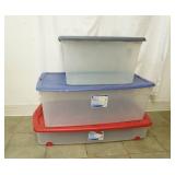 3 Large Storage Totes with Lids