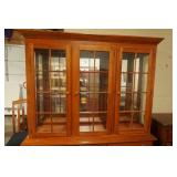 Pennsylvania House Colonial Style China Cabinet. Cherry wood finish, 2 piece.