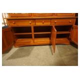Pennsylvania House Colonial Style China Cabinet. Cherry wood finish, 2 piece.