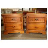 Pair of Wooden End tables with drawers 26"x16"x25"