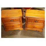 Pair of Wooden End tables with drawers 26"x16"x25"