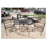 Black Wrought Iron Cafe Table and 2 Chairs