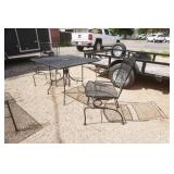 Black Wrought Iron Cafe Table and 2 Chairs