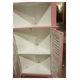 Pink & White Corner Shelf 23.5"x17"x67"