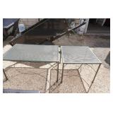 Green Wrought Iron 2 Piece Coffee Table & Side Table Set