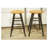 Pair of Wooden Bar Stools 26" tall
