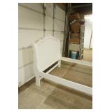 Traditional Wood Board Bed with Antique White Finish. Full Size