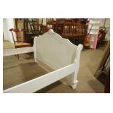 Traditional Wood Board Bed with Antique White Finish. Full Size