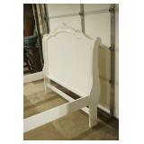 Traditional Wood Board Bed with Antique White Finish. Full Size