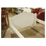 Traditional Wood Board Bed with Antique White Finish. Full Size