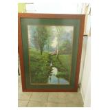 "At The Stream" by Joan Colmer. Framed Art Print 40.5"x53"