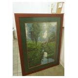 "At The Stream" by Joan Colmer. Framed Art Print 40.5"x53"