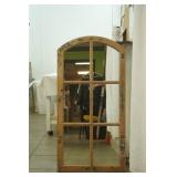 Rustic Arched Windowpane Mirror. 22"x 43"