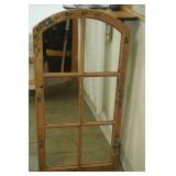 Rustic Arched Windowpane Mirror. 22"x 43"