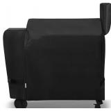 SunPatio Outdoor Heavy Duty Waterproof Grill Cover Compatible with Traeger 34 Series Wood Pellet Grill and Smoker, Texas and More, Full Length Barbecue Cover, All Weather Protection, Black
