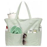 LEDAOU Large Beach Bag Women Waterproof Sandproof Zipper Beach Tote Pool Bag for Swim Gym Grocery Travel with Wet Pocket | Waterproof