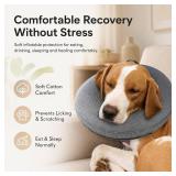 MIDOG Inflatable Dog Cone, Soft Donut Recovery Collar Alternative After Surgery to Help Prevent Licking, Comfy E Collar with Neck Pillow Design, Grey, XL