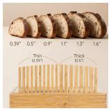 10.5" Extra Sourdough Bread Slicer Guide - Premium Bamboo Bread Cutter with Crumb Tray & Serving Board - Artisan Bread Slicing Guide for Homemade Boules, Sourdough Tools & Gifts