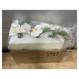 Oairse White Orchids Artificial Flowers Faux Orchids Arrangement in Clear Glass Vases Set of 3 Real Touch Phalaenopsis Orchid Flowers Small Fake Orchid Centerpiece for Dining Room Table