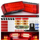 LINKITOM LED Submersible Rectangular Trailer Tail Light Kit, Super Bright Brake Stop Turn Reverse Side Marker Tail License Lights Sealed for Utility Trailer Boat Truck Marine Over 80 Inch
