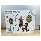 HYES 2 Pack Kids Bow and Arrow with 29" Large Dart Board, LED Light Up Archery Set with 24 Suction Cup Arrows, Indoor Outdoor Sport Toys Gifts for 3 4 5 6 7 8 9 10 11 12 Year Old Boys Girls