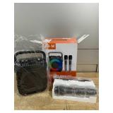 Karaoke Machine, Portable Bluetooth Speaker with 2 Wireless Microphones missing type C charger cable