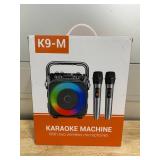 Karaoke Machine, Portable Bluetooth Speaker with 2 Wireless Microphones missing type C charger cable