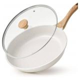 SENSARTE Nonstick Ceramic Frying Pan with Lid 8/9.5/10/11/12.5 Inch Omelet Pan Skillet, Free of Intentionally Added PFAS/PTFE Non-toxic Chef