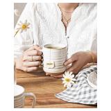 LE TAUCI Coffee Mugs 12 oz, Ceramic Coffee Cups for Latte, Hot Tea, Cappuccino, Mocha, Cocoa, Housewarming Wedding Present Mug Set - Set of 4, Arctic White