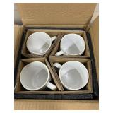 LE TAUCI Coffee Mugs 12 oz, Ceramic Coffee Cups for Latte, Hot Tea, Cappuccino, Mocha, Cocoa, Housewarming Wedding Present Mug Set - Set of 4, Arctic White