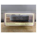 Fabric Digital Alarm Clock for Bedroom with Wireless Charging, USB-C Port, Dual Alarm, 30-Min Snooze, Dimmable Display, Ambient Light, Battery Backup, Modern Bedside Clock (Gary)