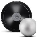 Covzoe 2 Pack Shot Put and Rubber Discus Set, 8.8 lb Iron Shot Put Ball 1 kg Training Discus for Track and Field Outdoor Practice Throwing