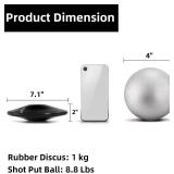 Covzoe 2 Pack Shot Put and Rubber Discus Set, 8.8 lb Iron Shot Put Ball 1 kg Training Discus for Track and Field Outdoor Practice Throwing