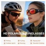 suoso Sports Polarized Sunglasses for Men: Women UV400 Protection Wrap Around Sun Glasses for Fishing Driving Cycling TR90