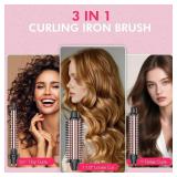 Curling Brush Set, Curling Iron Interchangeable 3 Barrel Wand Curler with Ceramic Tourmaline Professional Curling Iron Brush,for Women with Curler and Waver