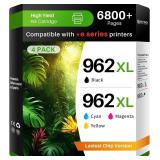 962XL Ink Cartridge Combo Pack Compatible for HP 962XL 962 Ink Cartridges Work with HP Officejet Pro 9018e 9015e 9018 9012e 9015 9010 9018e 9012 9025e 9025 9020 Printers (4 Packs)
