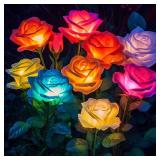 Solar Lights Outdoor Waterproof for Garden Decor, 4 Pack Solar Garden Lights for Outside, Outdoor Solar Lights for Yard with Solar Flowers Lights, Solar Powered Yard Decorations