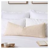Kevin Textile 14x36 Inch Long Lumbar Cover 1 Pack Soft Boucle Textured Decorative Waterproof Rectangle Cushion Elegant Accent Pillows for Couch Sofa Chair Bed Home Decor Indoor Outdoor Beige