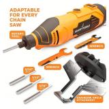 Sharp Pebble Electric Chainsaw Sharpener Kit - Comes with Chain Saw Sharpener Tool, 4 File Size Sharpening Wheel Bits, Angle Attachment, Wrench & eBook