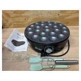 24PCS Mini Pancake Maker Machine, Nonstick Electric Dutch Pancakes Griddle, Adjustable Heat Multi-Use Poffertjes Pan, Simple & Easy Baker for Home and Restaurants, Perfect for Breakfast & Desserts